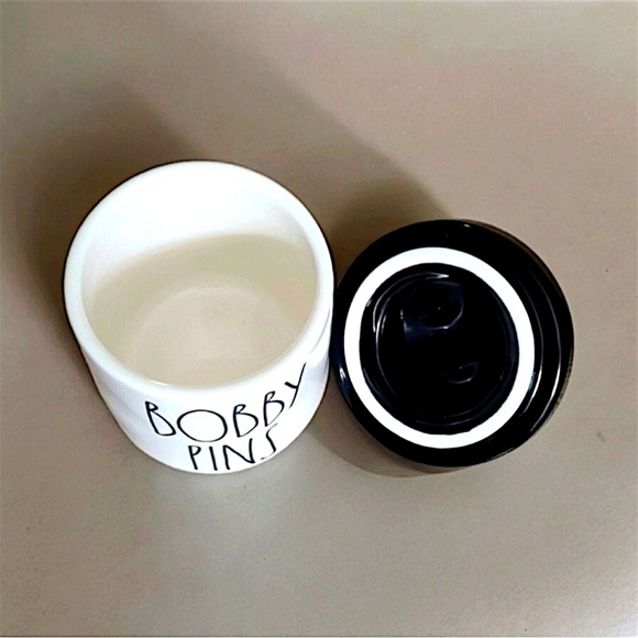 🆑️ CLEARANCE Rae Dunn Black and White Bobby Pins Holder - Picture 4 of 5